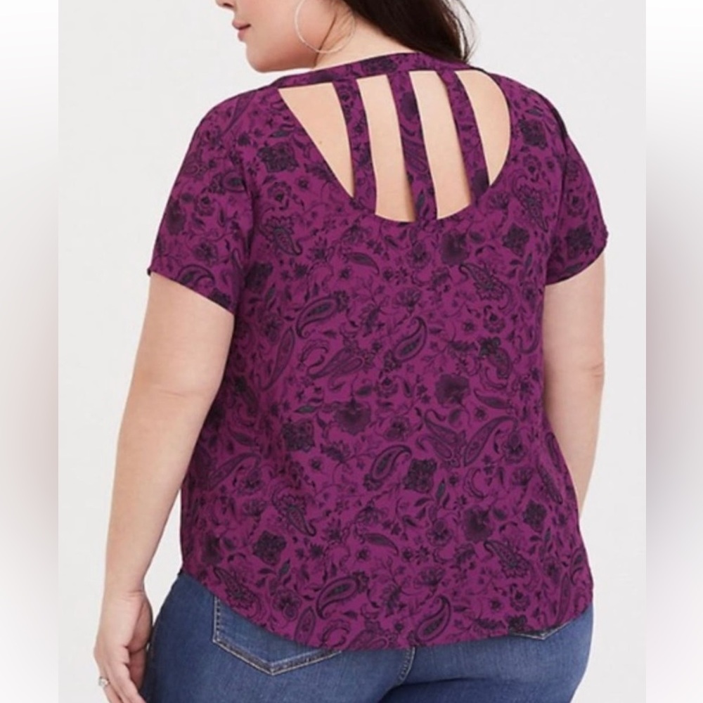 Torrid Paisley Top with Strappy Back Detail